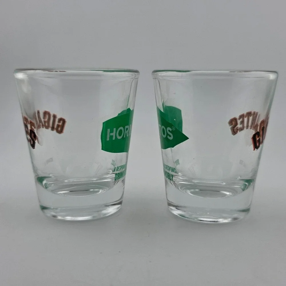 Hornitos Shot Glass San Francisco Giants‎ MLB 2020 Clear Good Condition Set of 2